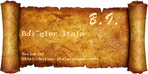Bügler Itala névjegykártya